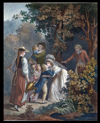 Elysium, konec 18. století (barevná rytina) od Jean-Frederic Schall